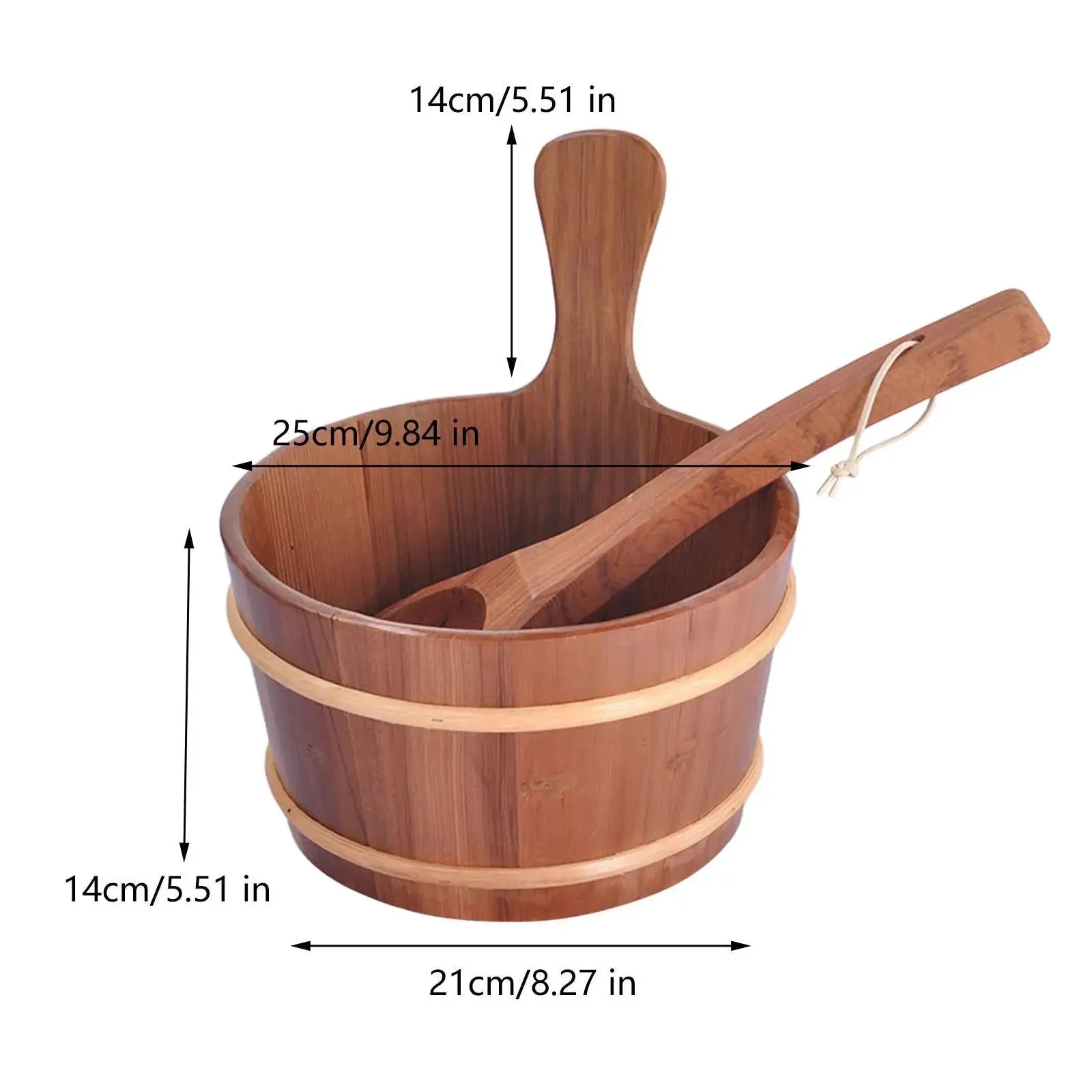 4L Versatile Sturdy with Handle Gifts Water Bucket Sauna Bucket and Ladle Storage Container for SPA Home Bathroom Swimming Pool