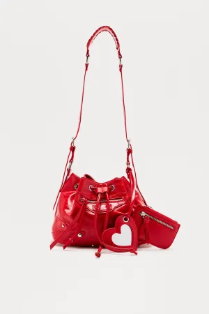 All Your Love Crossbody Bucket Bag - Red
