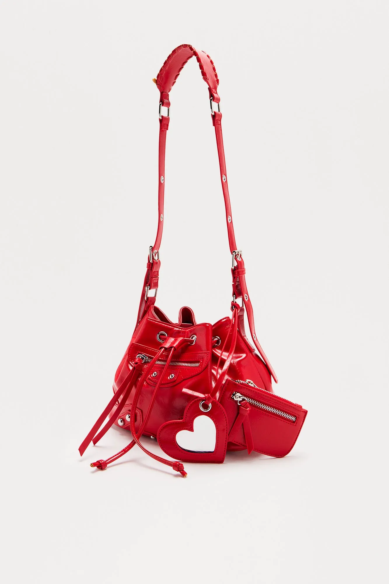 All Your Love Crossbody Bucket Bag - Red