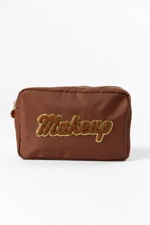 Brown "Makeup" Travel Pouch FINAL SALE