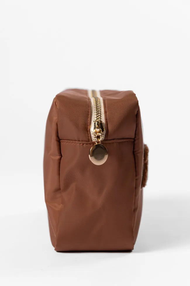 Brown "Makeup" Travel Pouch FINAL SALE