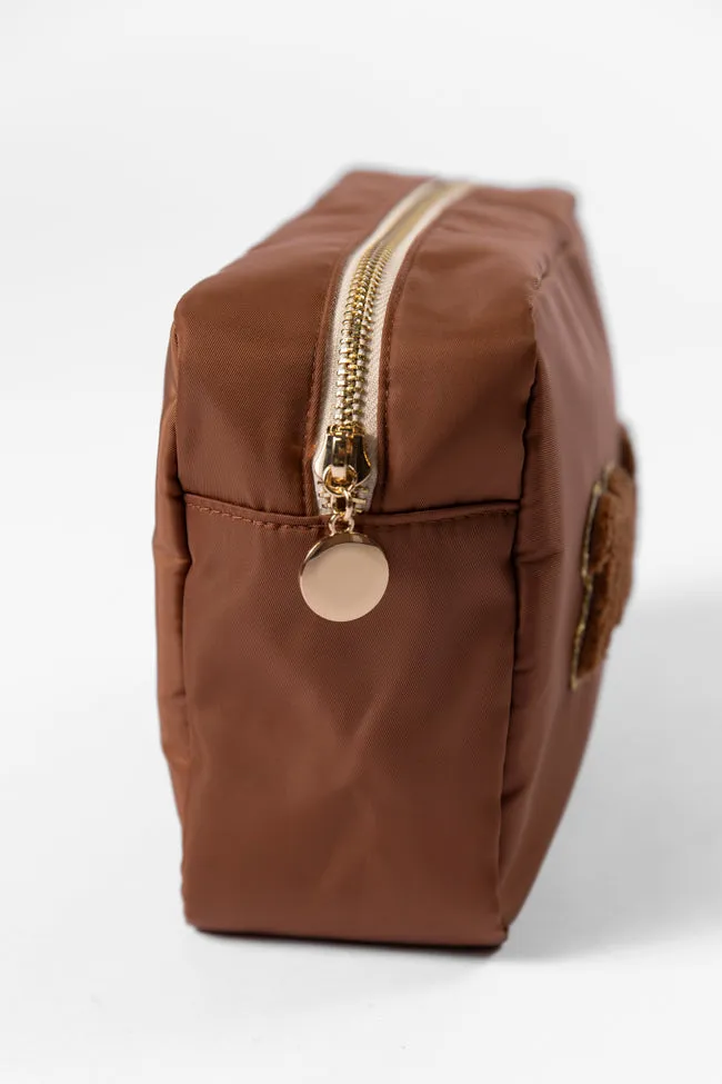 Brown "Makeup" Travel Pouch FINAL SALE