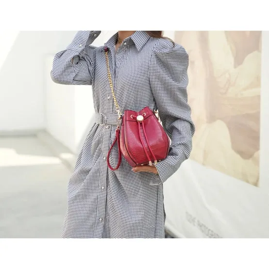 Cassidy Crocodile Embossed Burgundy Vegan Leather Hobo Bag- MKF Collection
