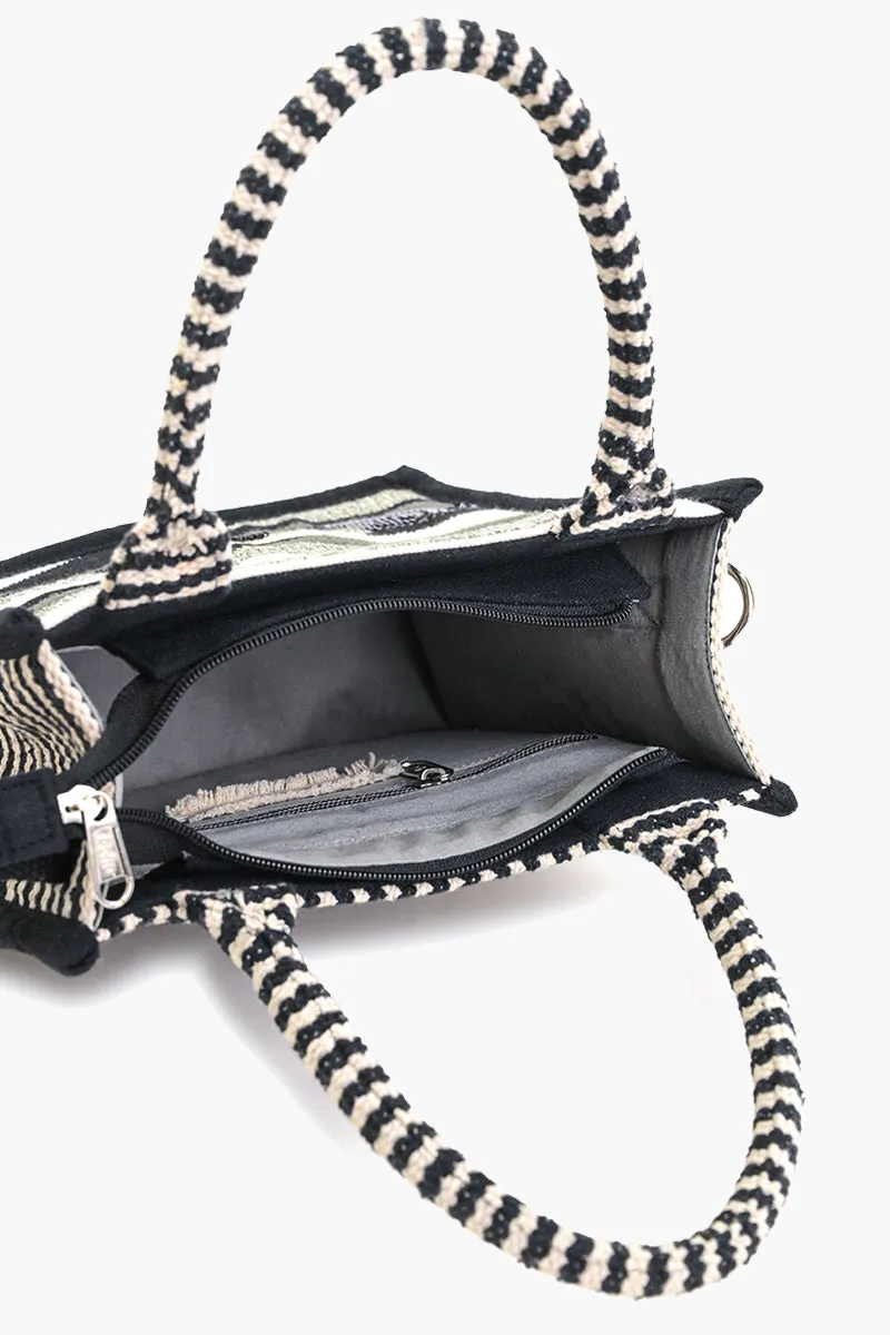 Charcoal Chic Evening Mini Tote Bag