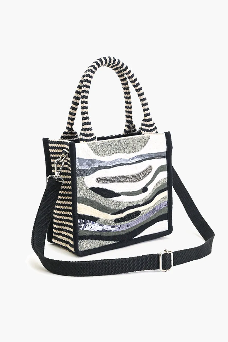 Charcoal Chic Evening Mini Tote Bag