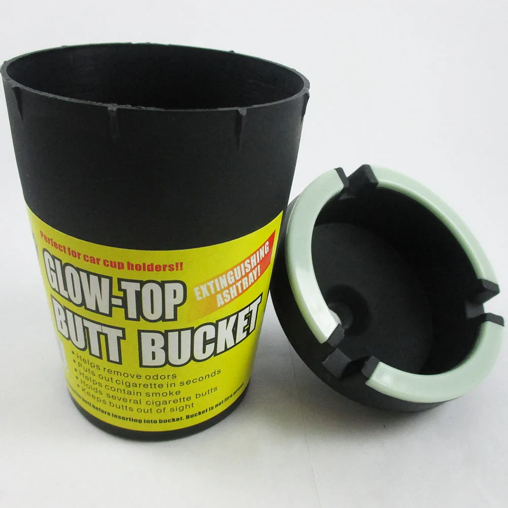 Glow Top Butt Bucket Car Cigarette Ashtray Odor Remover Glow In The Dark Cup New