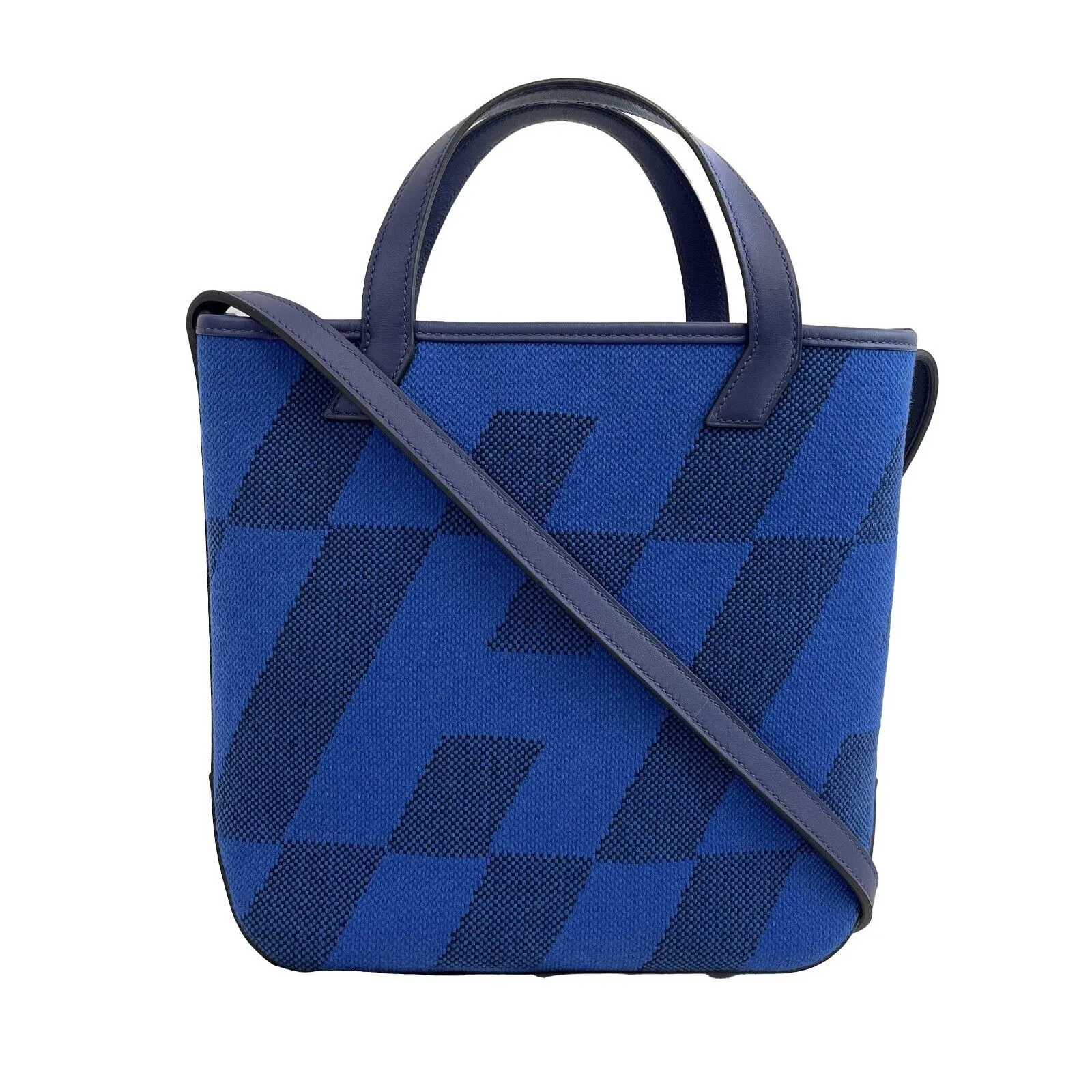 Hermes - NEW Cabas H en Biais Swift Toile Canvas 27 (Blue limited edition) Tote w/ Shoulder Strap