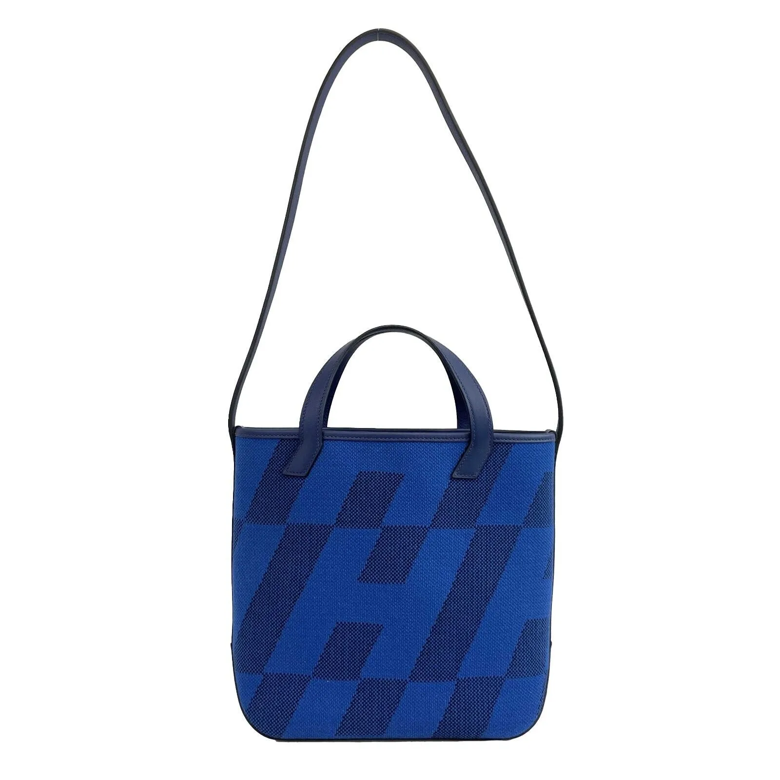 Hermes - NEW Cabas H en Biais Swift Toile Canvas 27 (Blue limited edition) Tote w/ Shoulder Strap