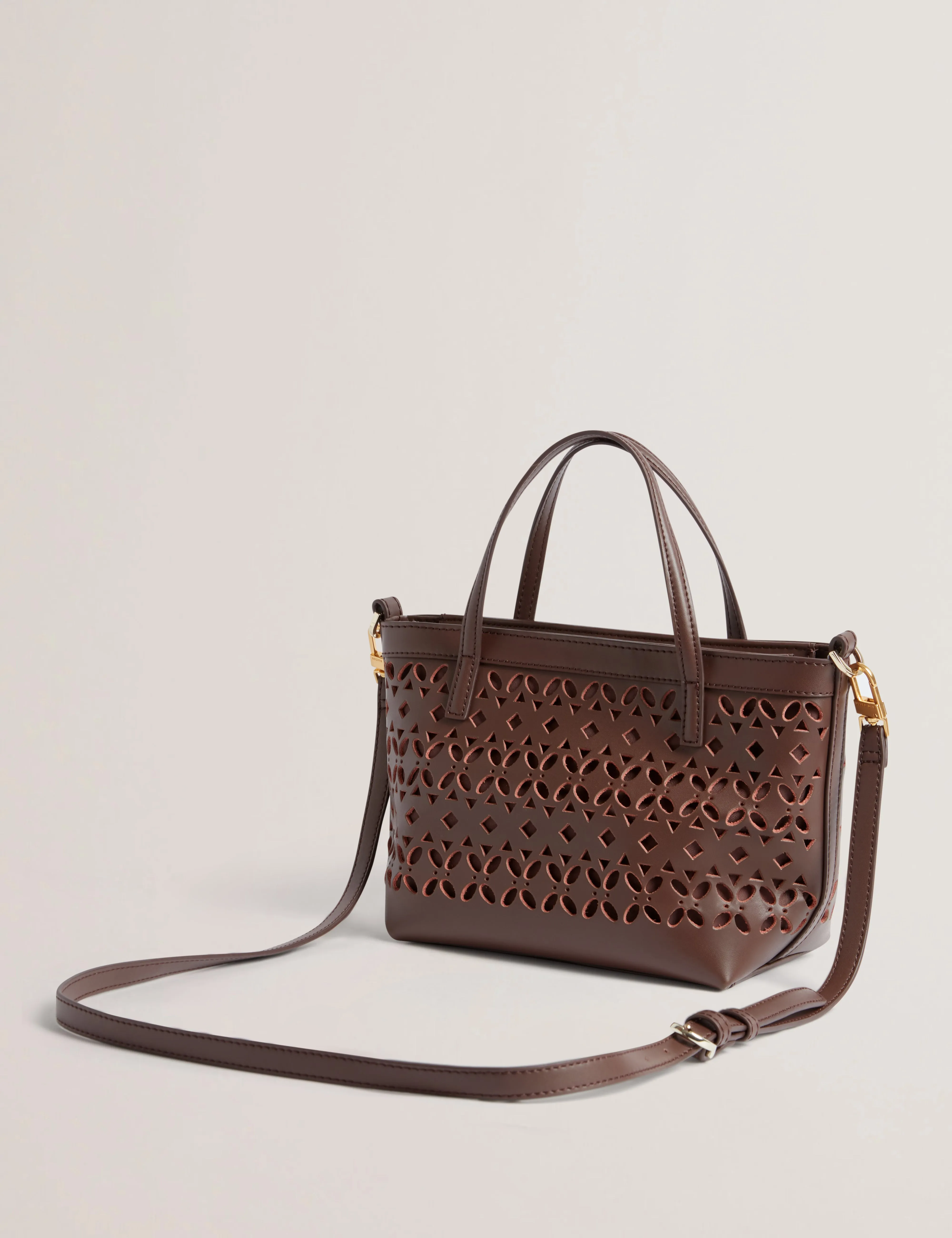 Lissann Laser-Cut Mini Shopper Dk-Brown