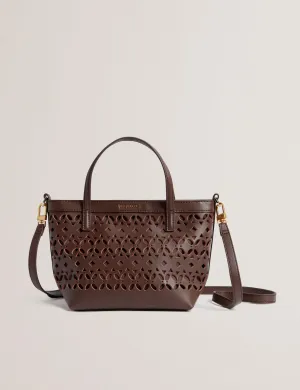 Lissann Laser-Cut Mini Shopper Dk-Brown