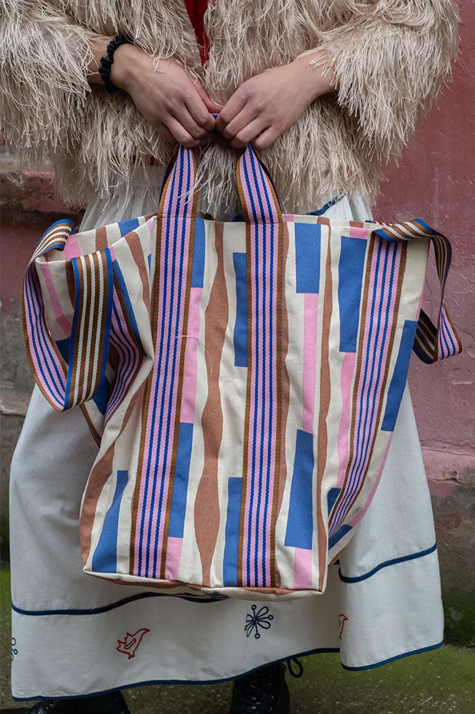 pice Lavender Canvas Large Tote Bag