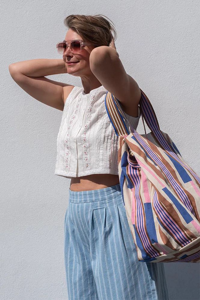 pice Lavender Canvas Large Tote Bag