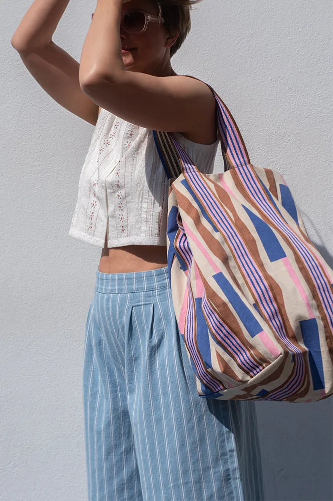 pice Lavender Canvas Large Tote Bag