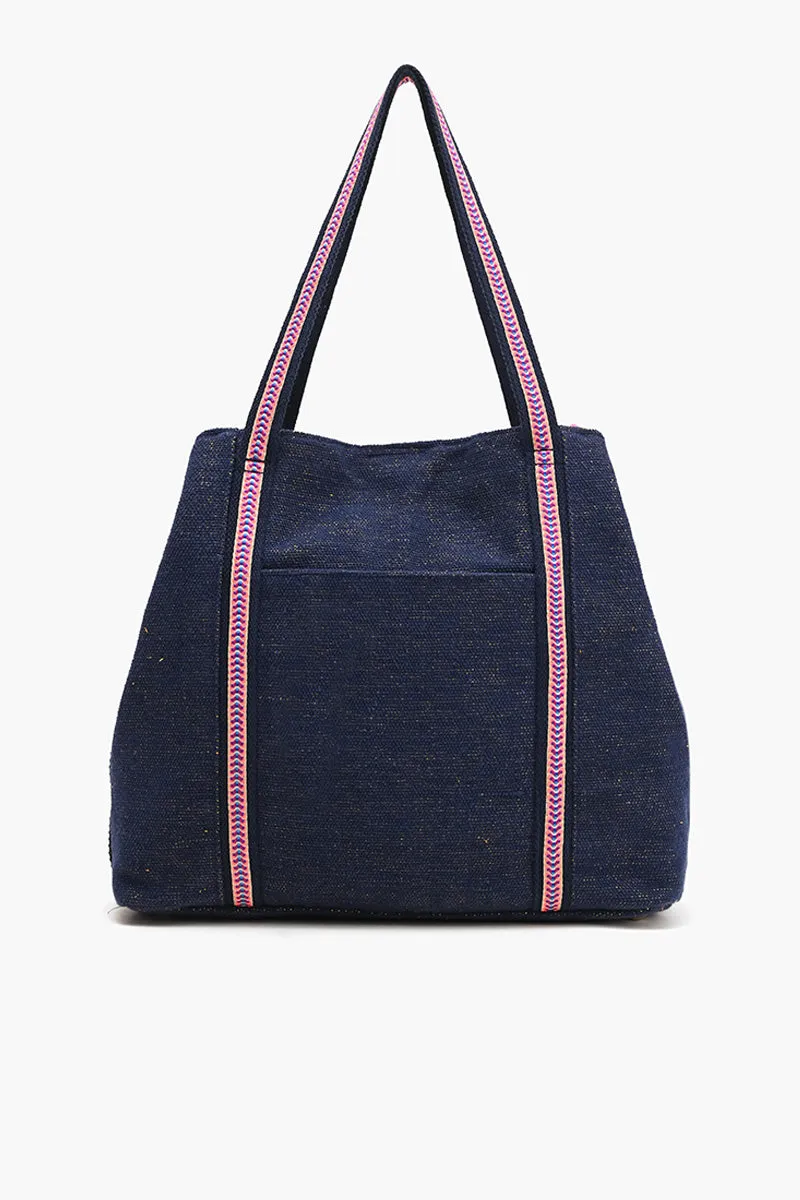Rainbow Waves Beaded Tote Bag