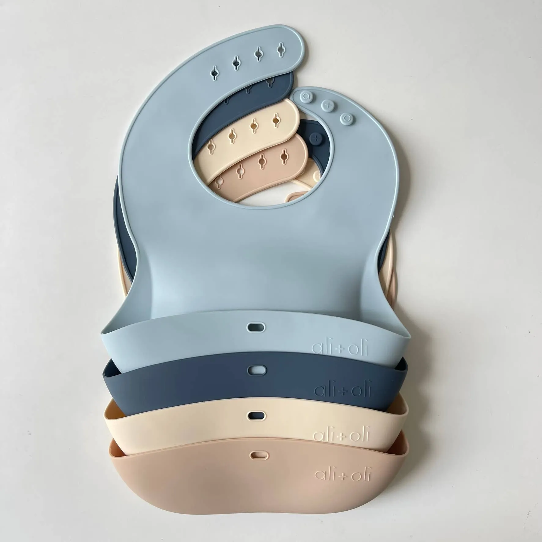 Silicone Baby Bib Roll Up - Sand