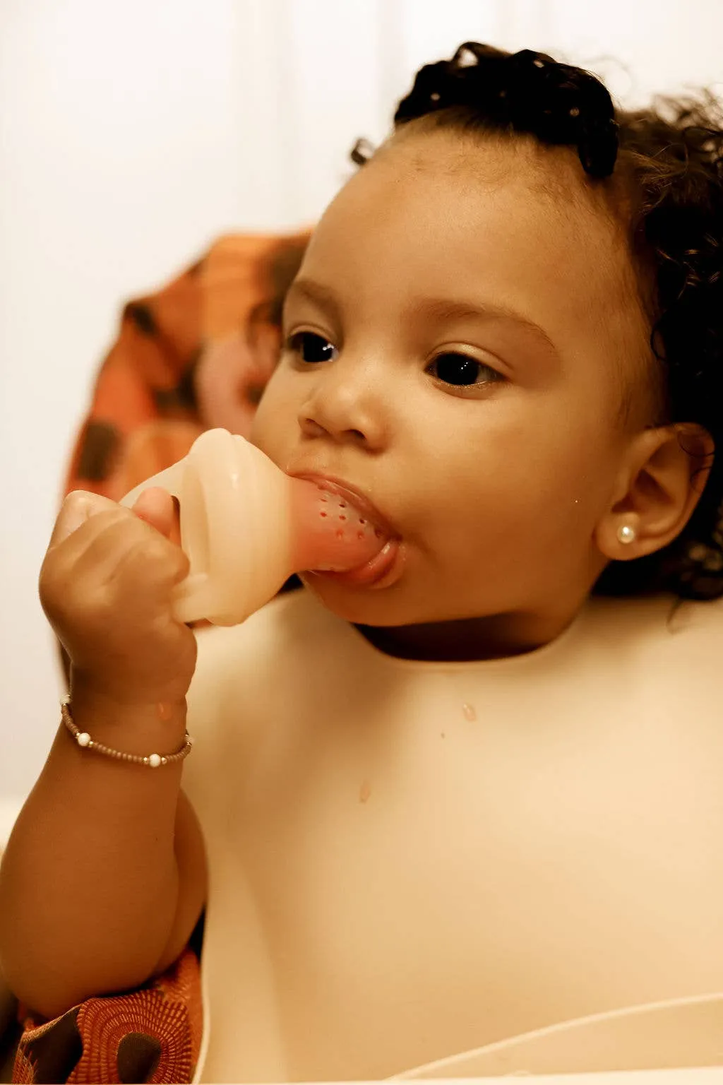 Silicone Baby Bib Roll Up - Sand