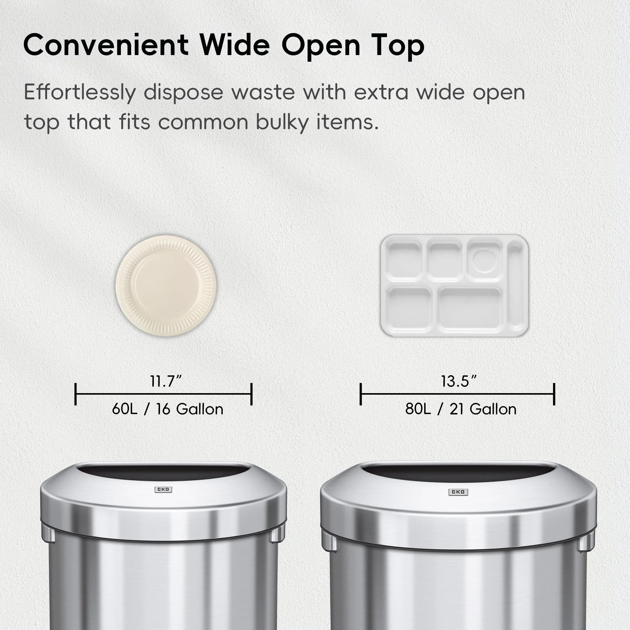 Urban Semi-Round Open Top Can Commercial Grade – 60L / 16 Gal