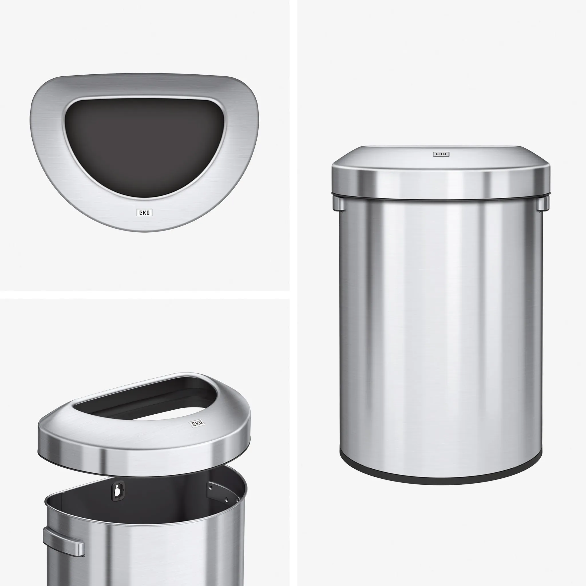 Urban Semi-Round Open Top Can Commercial Grade – 60L / 16 Gal